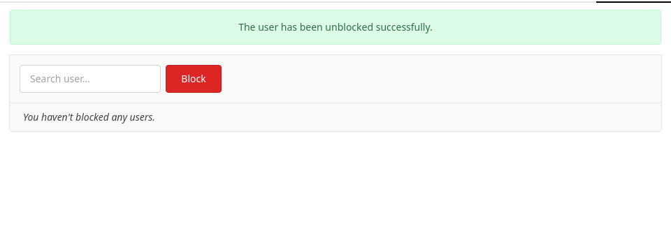 Blocked person being shown in the blocked users list